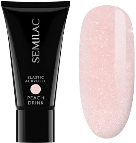 Semilac Elastic Acrylgel Peach Drink - Acrylic Nail Gel Perfect for Extensions - Super Strong Builder Gel for Nails - Flexible Polygel with Durable Finish - High Coverage Formula 30g