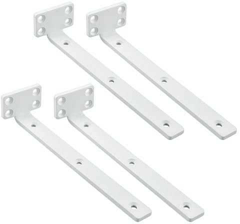 Soporte de tablero de andamio resistente, soporte de marco flotante, estante de metal L (blanco, 20 cm)