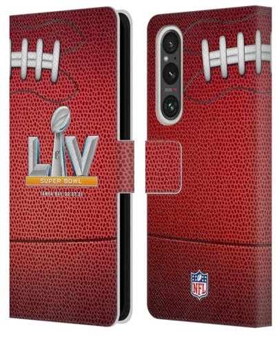 Head Case Designs Offizielle NFL Fußball 2021 Super Bowl 55 Leder Brieftaschen Handyhülle Hülle Huelle kompatibel mit Sony Xperia 1 V 5G