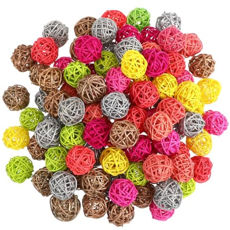 MAGICLULU 100pcs Aromatherapy Rattan Ball Mixed for Home Garden Party Hanging Ornaments and Wall Hanging Decoration Scented Potpourri Rattan Ball