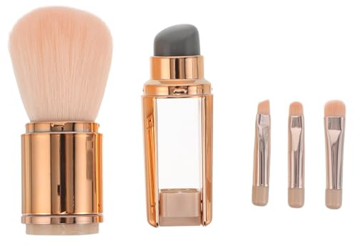 WEKADRIN 5-in-1 Einziehbares Make Up Pinselset aus Kunststoff und Silikon für Damen Kompakt und Elegant für Tägliches Pendeln und Reisen