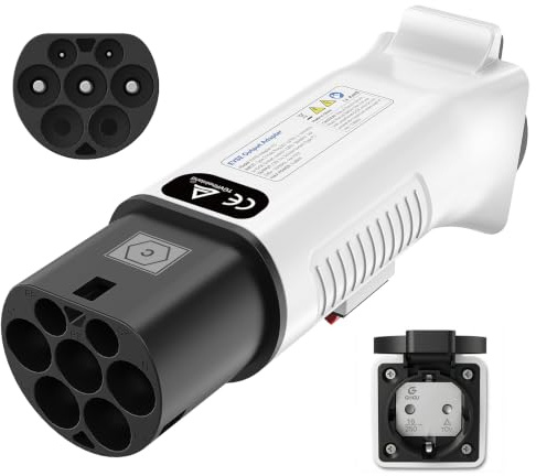 RamTouch Adattatore Tipo 2 a Schuko per Colonnine di Ricarica & Wallbox (230 V, 16 A, 3,68 kW, IP44) | Spina Tipo 2 a Presa Schuko per E-Bike, Monopattini, Moto e Microcar Elettriche (non per V2L)