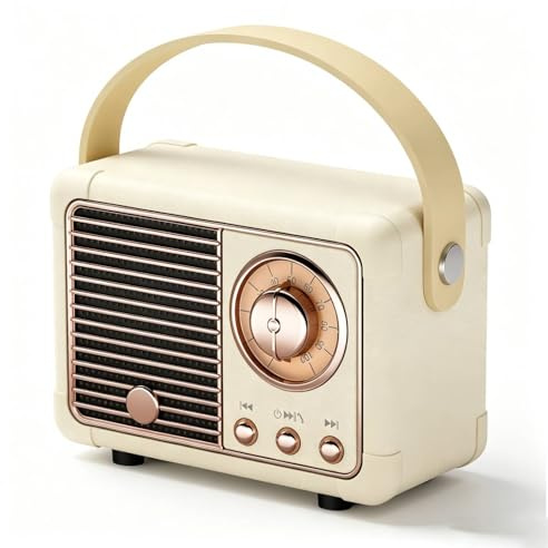 Altavoz Bluetooth Retro Mini Portátil, Decoración Vintage para Hogar, Sonido Estéreo, Regalo Ideal de Cumpleaños, Compatible con USB/TF/AUX iPhone Android