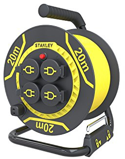 Stanley SXECDL27ARE Enrouleur de Câble électrique, 20 m Noir