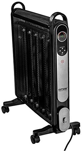 AMOS 2000W Oil-Free Mica Radiator 2 Heat Settings Home Office Micathermic Heater with Adjustable Temperature Thermostat and Remote Control