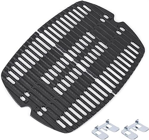 GFTIME 7644 BBQ Rejilla Parrilla Piezas de Repuesto Barbacoa Gas Hierro Fundido Asado Accesorios para Weber Q100 Q140 Q1000 Q1200 Q1400 (43.18 CM x 32.25 CM in Total,Set of 2)