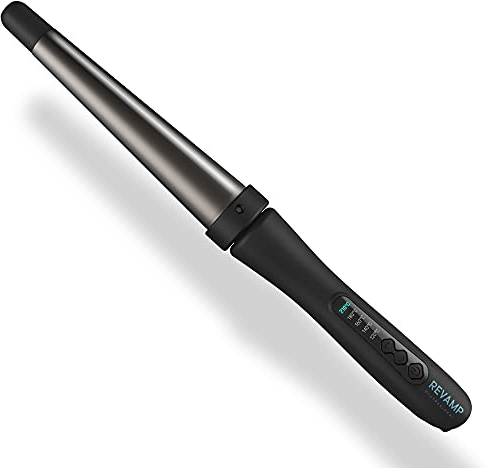 Revamp Progloss Big Hot Wand – Beheizter Ionen-Keramik-Haarstab für Locken und Wellen, Öl infundiertes Barrel, variable Temperatur