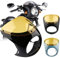 Guajave Cafe Racer Lenker Scheinwerfer Windschutz 7 Inch Verkleidung Display für Harley Motorrad - Matt Schwarz