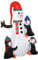 HOMCOM Weihnachten aufblasbarer Schneemann mit 3 Pinguinen LEDs Polyester 140 x 70 x 180 cm