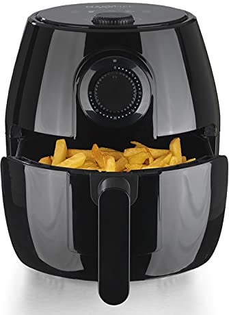 MAXXMEE Heißluftfritteuse 4 Liter | Kombination - Heißluftofen, Grill & Fritteuse | Mit Timerfunktion & automatischer Abschaltung | Frittieren, Grillen, Backen, Auftauen, Erhitzen, Warmhalten [1400W]