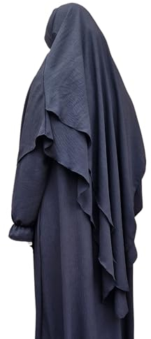 Yaqeen zweilagiger Jazz Khimar, Kopftuch, Muslima, Hijab, Gebet, Jilbab, Abaya,schwarz