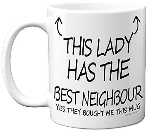 Stuff4 Best Neighbour Mug or Neighbour Gifts, 11oz Ceramic Dishwasher Safe Premium Mugs Housewarming Gift, House Warming Gifts, New House Ideas, Moving