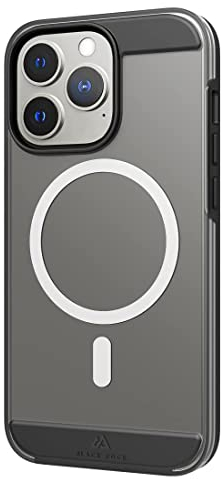 Black Rock - Hülle Air Robust Case Passend für Apple iPhone 13 Pro I Handyhülle MagSafe Kompatibel, Transparent, Durchsichtig, Dünn (Schwarz)