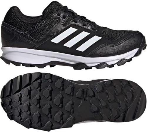 Fabela Rise Hockey Astro Trainer Shoes - Black + Free Sports Innovation Chamois Grip (Numeric_7_Point_5)