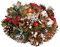 matches21 Windlicht Weihnachtskranz Adventsgesteck Weihnachten Advent bunt Glas Holz Kunststoff 1 STK Ø 18x8 cm