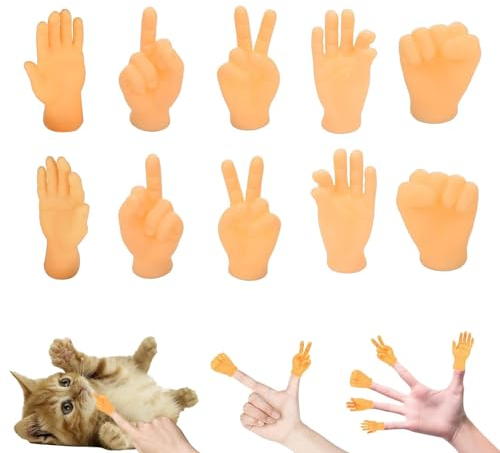 Mini Kleine Hände Fingerpuppen,10 Stück Winzige Hände Fingerpuppe Set,Fingerpuppe Lustige, Mini Finger Hände Set, Gummi Lustige Minihände Set, Fingerhände Toy Party Mitgebsel