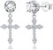 KRFY Kreuz Ohrringe Sterling Silber Cubic Zirkonia Hypoallergene Ohrringe 18K Weißgold Vergoldet Ohrhänger Hip Hop Schmuck Iced Out Kreuz Ohrringe Hängend für Damen Herren