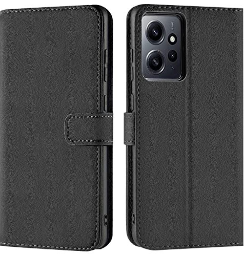 Verco Coque pour Xiaomi Redmi Note 12 4G, Housse Portefeuille pour Redmi Note 12 4G Etui en Cuir Synthétique Fonction Stand Case, Noir