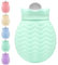 Hot Water Bottle with Cover, 320ml Mini Hot Water Bag for Back, Neck and Shoulders Pain Relief with Soft Cover Removable and Washable, Best Birthday, Christmas Gifts for Girls Women Kids Adults Green