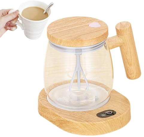 Pomurom Elektrischer Rührbecher | Hochgeschwindigkeits-Rührbecher-Rührbecher - Wiederaufladbarer selbstrührender Becher für Proteinpulver, Kaffee, Milch, Kaffeebecher aus Borosilikatglas