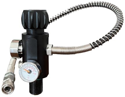 M18 x 1,5 Gewinde 4500 psi (ohne Druckminderung) Paintball Füllstation Adapterventil PCP-Adapter Doppelmessbehälter Ladeventil Tauch-Tankventil PCP Luftpistole HPA