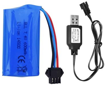 1PCS 7.4V 600mah 2S Batterie Li-ION avec Prise SM-3P & 1PCS Ligne de Chargement USB pour DE82 TK3086B G20601 RC Jouet RC VoitureTK-3082B Cascadeur Batterie de Voiture