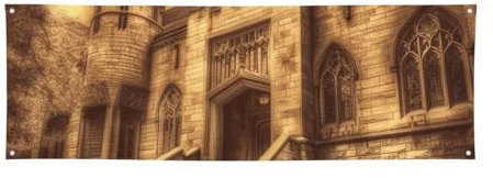 Vintage Mittelalterliche Burg Banner Party Dekor Hintergrund Banner Geburtstag Party Fotografie Hintergrund Dekorationen Indoor Outdoor Wanddekoration Banner Party Supplies Gefälligkeiten 180 x 61 cm