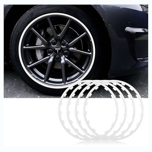 Schutzzierring FüR Autoreifen für Aixam Evolution,Stilvoller Felgenschutz, langlebig, Kratzfest, fällt nicht leicht ab, verbessert die Qualität des Autos (4 Stück)