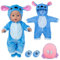 Puppenkleidung für 14-18 Zoll Baby Puppen, Baby Kleidung inklusive Socken und Rucksack, Blaue Outfits Overalls, Blaue Puppenkleidung für New Doll 35-43 cm Geschenke für Jungen und Müdchen