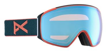 Anon M4S Schutzbrille (Toric) + Bonus-Objektiv + MFI-Gesichtsmaske, Rahmen: Deep Emerald, Linse: variables Blau wahrnehmen