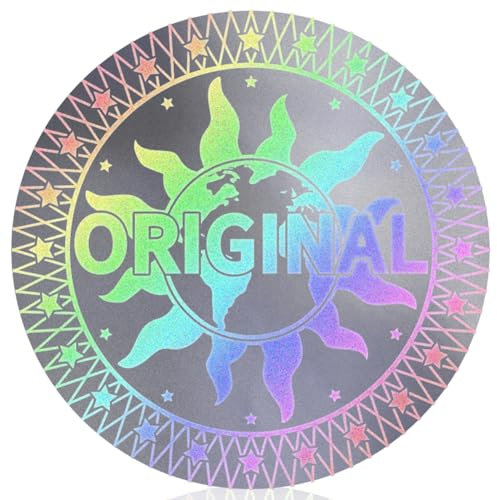OLYCRAFT 480 Stück/10 Blätter Manipulationssichere Hologramm Etiketten 2cm Original Sun Earth Sicherheitsaufkleber Manipulationssicheres Siegel Holografischer Hologramm Etiketten