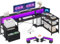 ODK Corner Desk with Drawers, 189×100 cm L Shaped Gaming Desk with LED Lights & Power Outlets, Reversible Computer Desks with Storages, Black