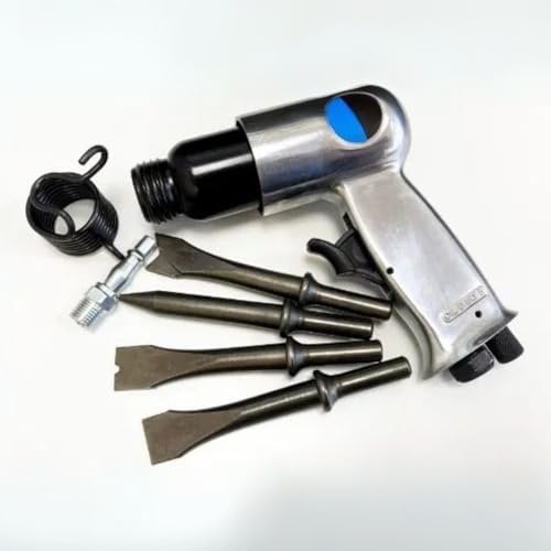 Dunnet Tools Heavy Duty Air Hammer Drill Pneumatic Tools Includes 4pc Power Chisel Bits High Power Air Chisel Hammer Solid Steel Tool Kit for Stone Concrete Brick Mechanic Tools