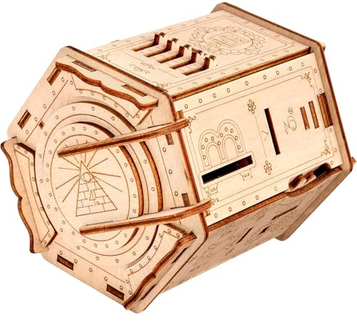 TRACYE Fort Knox Box 3D Holzpuzzle Boxen,Room Escape IQ Spiele,Sequenzielle Labyrinth Rätsel Spielzeug,Schatzkiste Sparschwein Geschenkbox,Wohnaccessoire