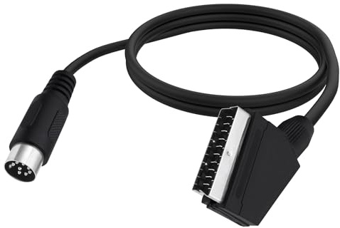 YARCHONN Cavo da 8 pin DIN a SCART per console di gioco 21 pin RGB SCART maschio a DIN maschio a 8 pin connettore AV cavo audio video adattatore cavo per console di gioco TV PC monitor -1,8 m