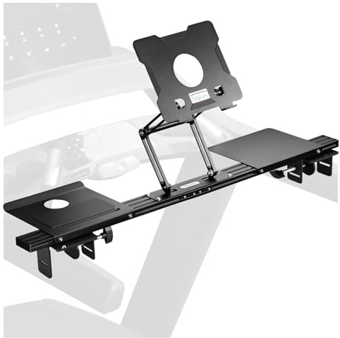 INMAKER Treadmill Desk Attachment, Universal Treadmill Laptop Holder Stand | Commercial Version, Adjustable Height and Width, Aluminum Stand with Tray, Matte Black
