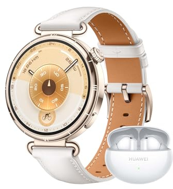 HUAWEI Watch GT 6 GPS 41mm Montres connectées + Freebuds 6i Blanc Écran AMOLED de 1,32 Pouce, Jusqu'à 14 Jours d'autonomie, Cyclisme de Niveau Professionnel, Compatible avec iOS et Android, Blanc