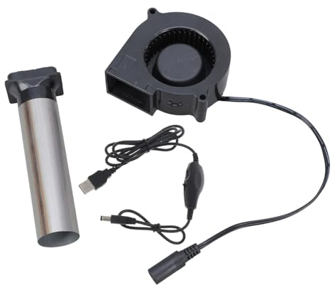 BBQ Blower Fan with Speed Controller Cable and 3700RPM Variable Speeds Stove Fans for Outdoor Barbecues Barbecue Fan Air Blower