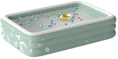 Aufblasbarer Außenpool mit Rutsche und Sonnenschirm, Ozean-Ballpool, Familienspaß, Wasserpark, aufblasbarer Pool(Blue Fish 1.5 m Three-Layer (Single Swimming Pool))