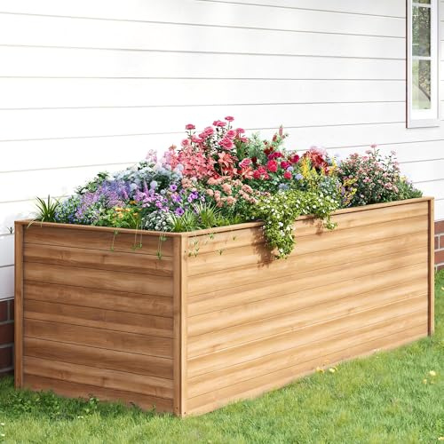 UDPATIO Hochbeet Holz für Garten 240x88x80cm Holzhochbeet zum Bepflanzen von Gemüse & Kräutern Pflanzbeet Pflanzkasten Gemüsebeet für Balkon