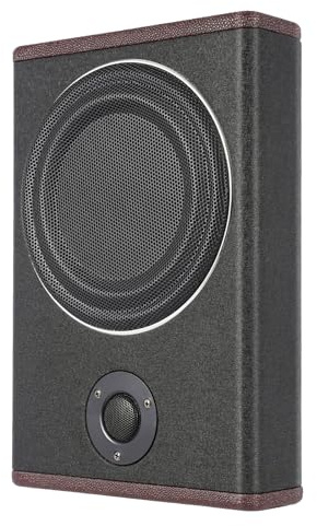 Cuisaincraty - Caja de bajo para coche, 8 pulgadas, 600 W, subwoofer activo 200 W, RMS, altavoz bajo caja negra, altavoz amplificado para coche, camión, montaje bajo asiento, ajustable 40 Hz - 200 Hz