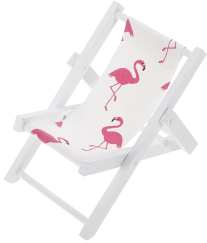 DOITOOL Supporto per Telefono Magnetico a Forma di Sedia da Spiaggia Motivo Fenicottero, Porta Telefono Creativo in Legno Bianco per Festa Estiva e Decorazione da Tavolo