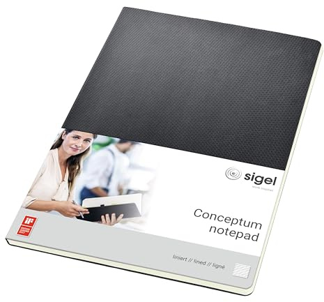 SIGEL Conceptum A4 Hardcover Notepad | CO801, ruled, black, ideal as a diary, bullet journal, idea book or writing notebook