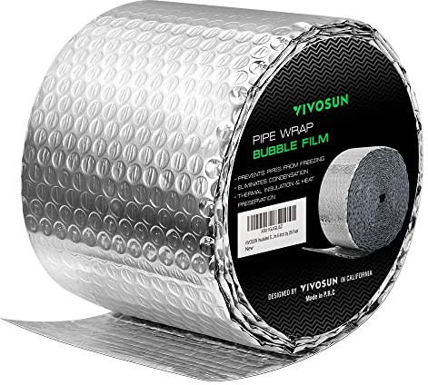 VIVOSUN Double Bubble Foil Insulation Roll, 6 x 25 ft Reflective HVAC Pipe & Duct Wrap, Weatherproof Thermal Insulation for Attics, Windows, Garages