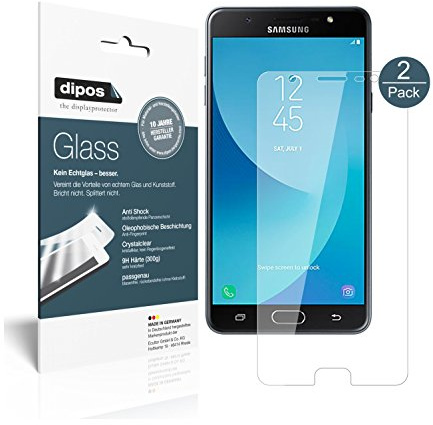 dipos I 2X Displayschutz klar kompatibel mit Samsung Galaxy J7 Max Schutzfolie 9H Anti-Shock