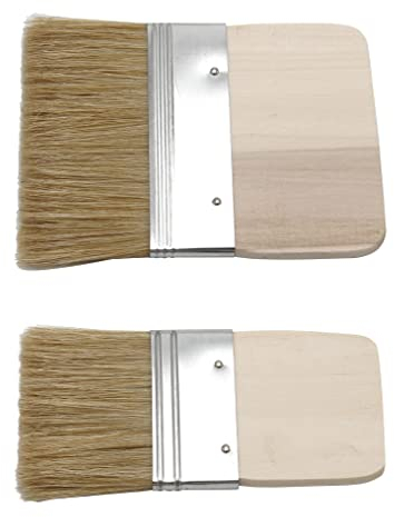PAINTERSISTERS® Pinceau à Palette - 60mm + 100 mm de Large, Pinceau d'apprêt, Pinceau Plat Large avec Manche en Bois pour Aquarelle, Gouache, Acrylique, Huile sur Toile et Support de Peinture