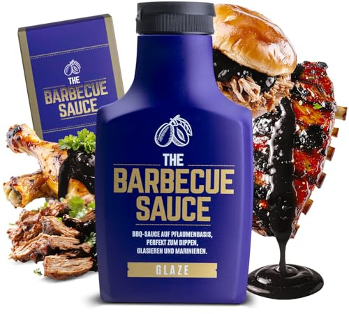 THE BARBECUE SAUCE GLAZE | BBQ Sauce auf Pflaumenbasis | Süßlich-zimtige Grillsauce für Grillmeister | Long Jobs Glasur & Mopsauce | Perfekt als Dip, Glasur & Marinade | GELD-ZURÜCK GARANTIE | 390g