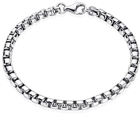Materia Venezianerkette Silber 925 Herren Armband 5mm massiv SA-92-23 cm