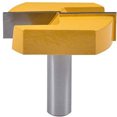 KATUR Hobelfräser für die Bodenreinigung, 1/2-Zoll-Schaft, Doppelflötenfräser mit Hartmetallspitze für die Bodenreinigung, Fräser für das Holzschnitzen (1/2 Schaft 2-1/4 Breite 14.8mm Tiefe)