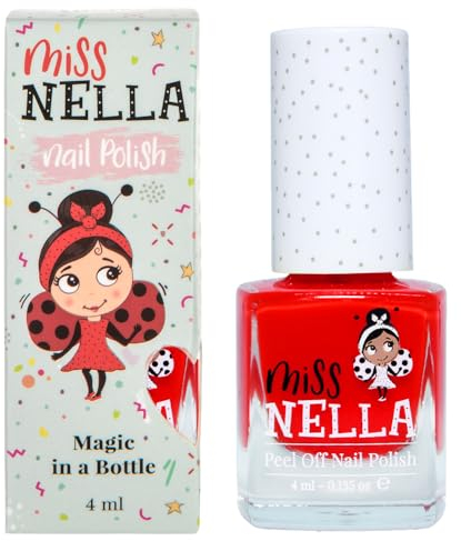 Miss Nella CLASS CLOWN- Spezieller Rot Nagellack für Kinder, Peel-Off-Formel, wasserbasiert und geruchsneutral